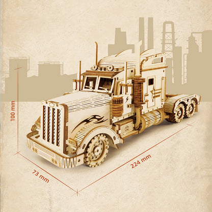 Wooden 3D Semi-truck Puzzle