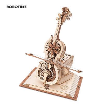 Wooden 3D Mechanical Music Box Cello Puzzle