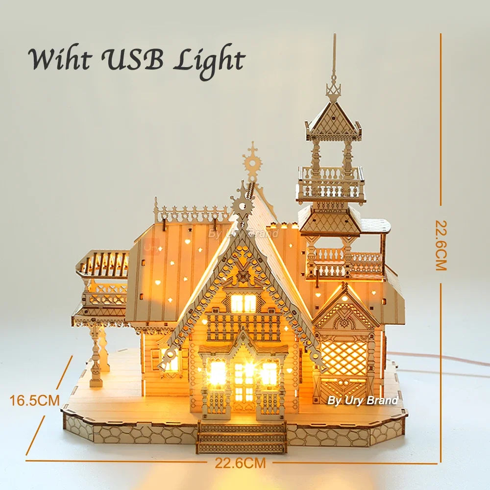 Wooden 3D Villa House Puzzle