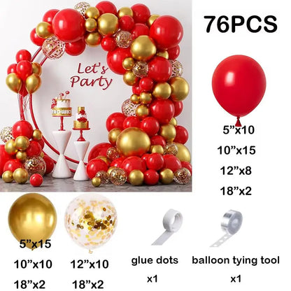 Double Red/White Balloon Garland