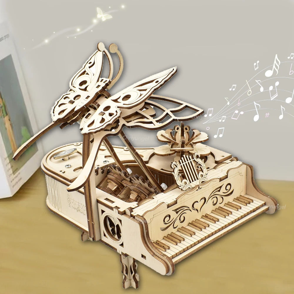 Wooden 3D Piano Music Box Puzzle