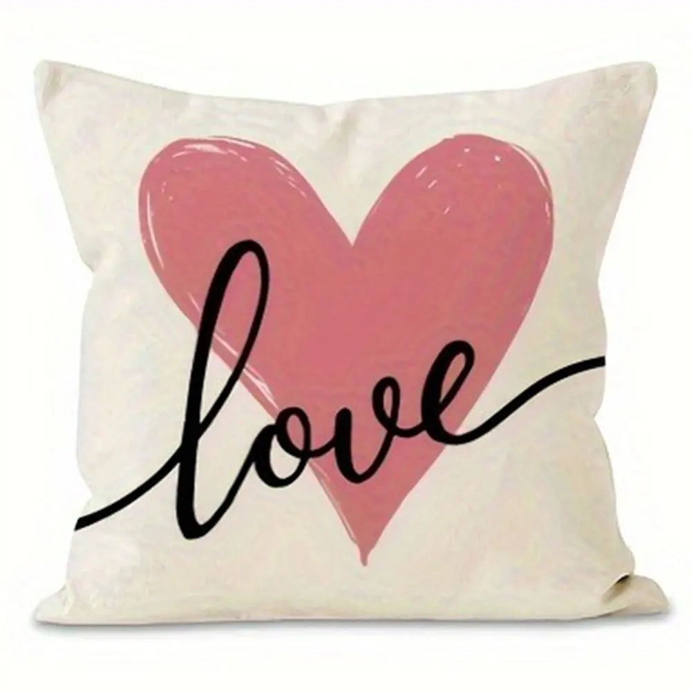 "Pink Love Valentine's Day" Pillow Covers