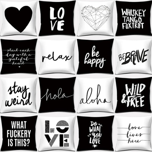 Black and White Quote Series Pillowcases