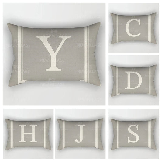 Grey Alphabet Cushion Cover