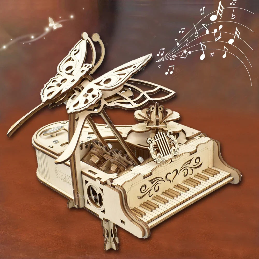 Wooden 3D Piano Music Box Puzzle