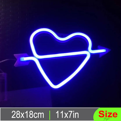 "Hello, Heart, Love" Neon Signs