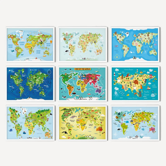 Adventure Travel World Map Canvas Poster