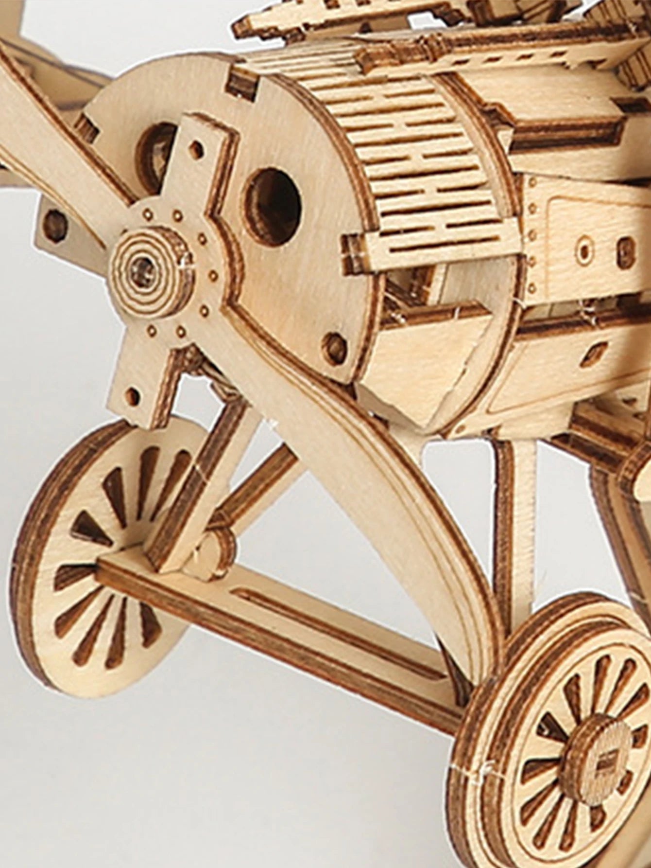 Wooden 3D Bi-Plane Model Puzzle