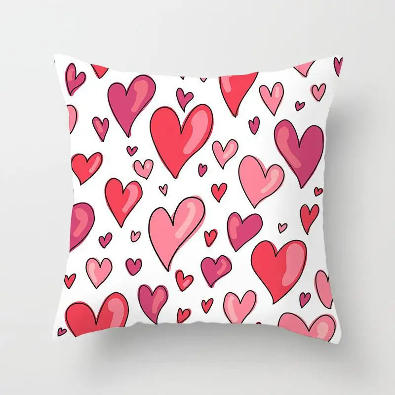 "Valentine's Day Red Pink Heart" Pillow Covers