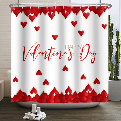 "Happy Valentine's Day" Shower Curtain