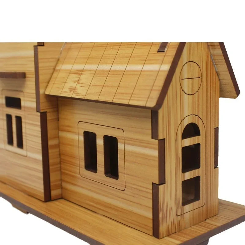 Wooden 3D House Model Puzzle