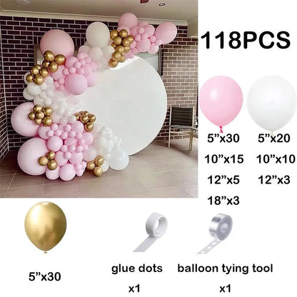 110pcs Rose Red Gold Balloon Garland Kit