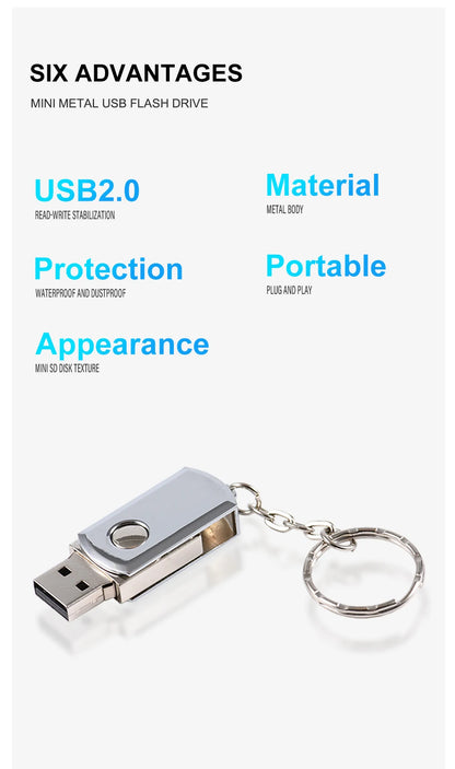 Porte-clés en métal avec clé USB