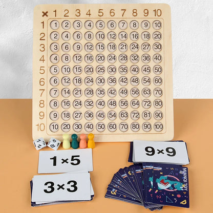 Juego de mesa de multiplicación de madera