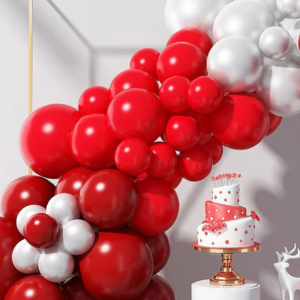 Double Red/White Balloon Garland