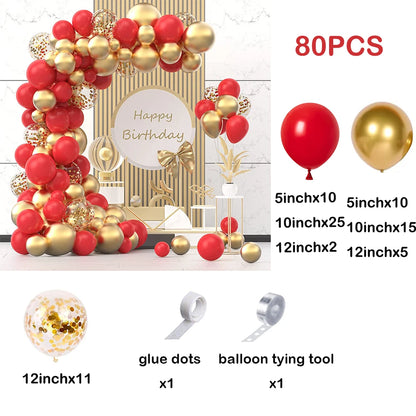 110Pcs Red Black Balloon Garland Kit