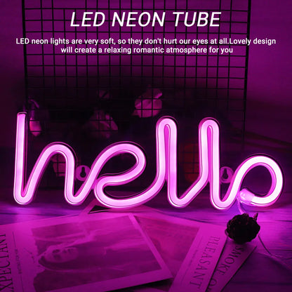 "Hello" Neon Sign