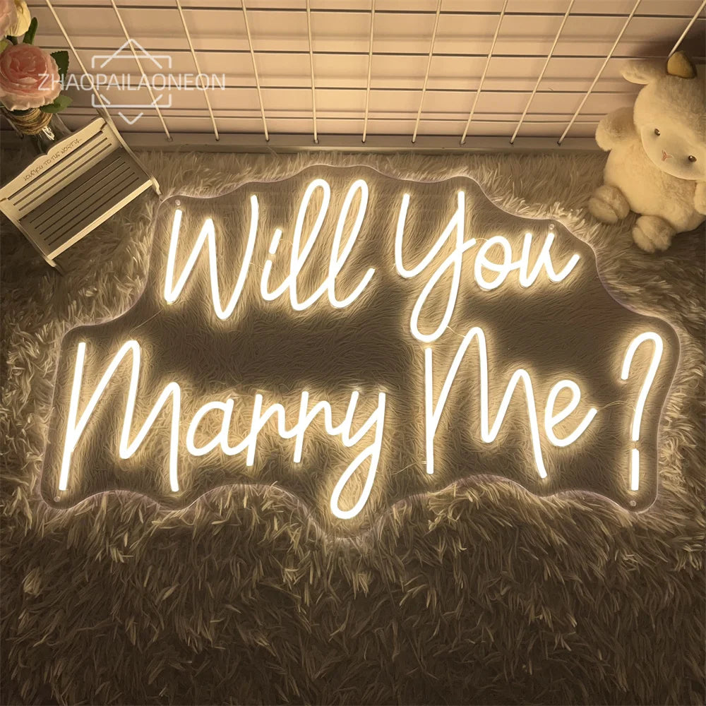 "Will You Marry Me" Neon Sign