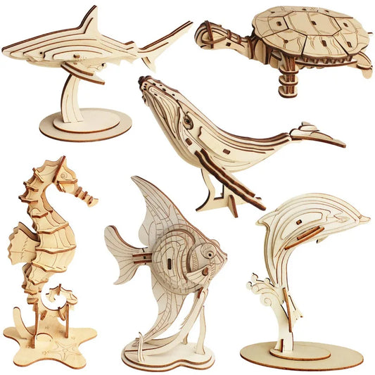 Wooden 3D Marine Life Series Puzzles