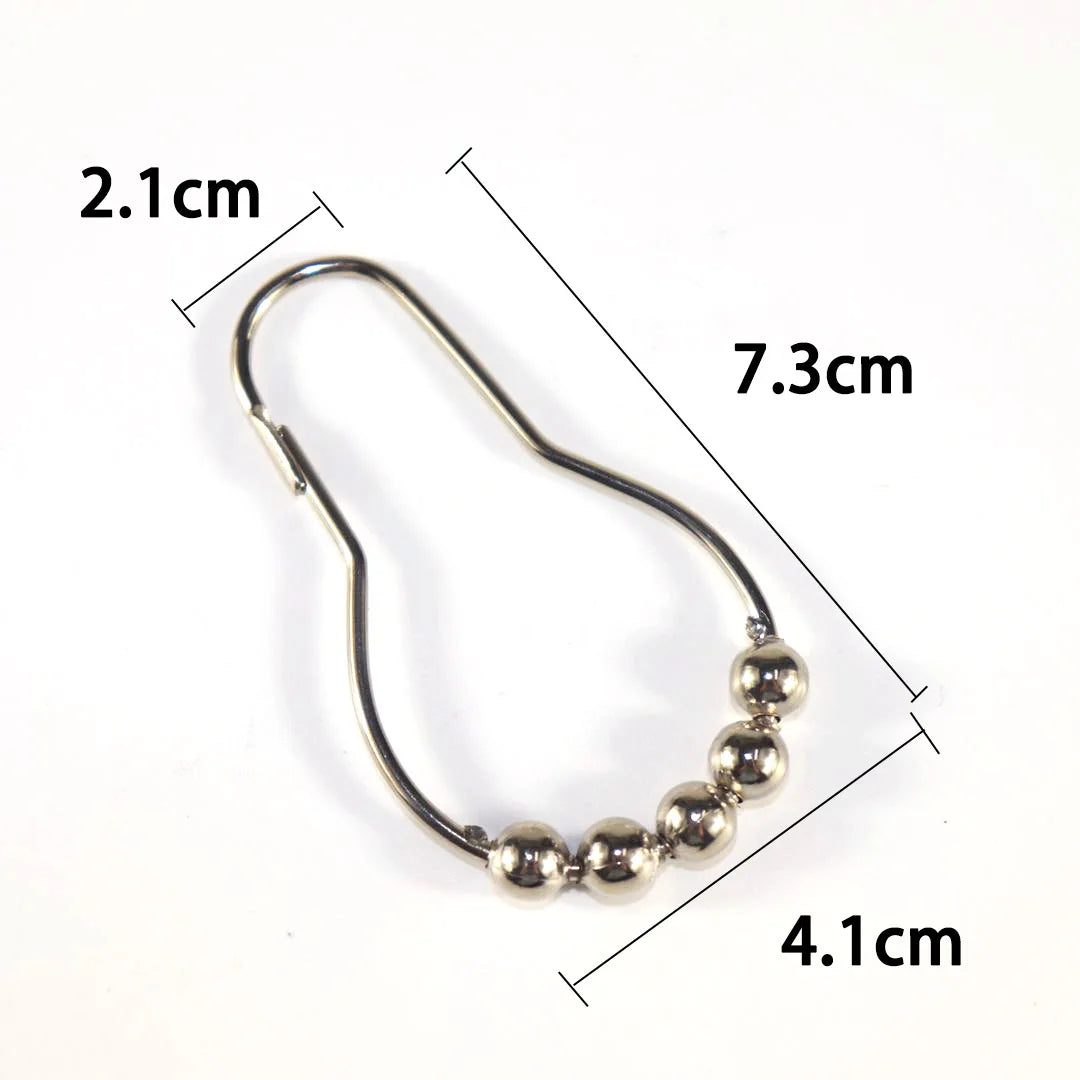 12 Pcs Stainless Steel Shower Curtain Rings