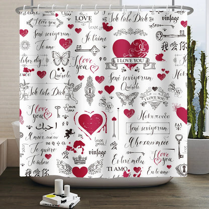 "Happy Valentine's Day" Shower Curtain