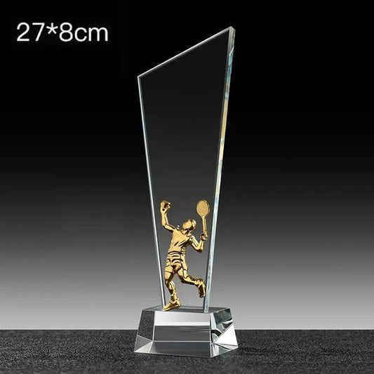 Sports Ball Games Crystal Metal Trophy