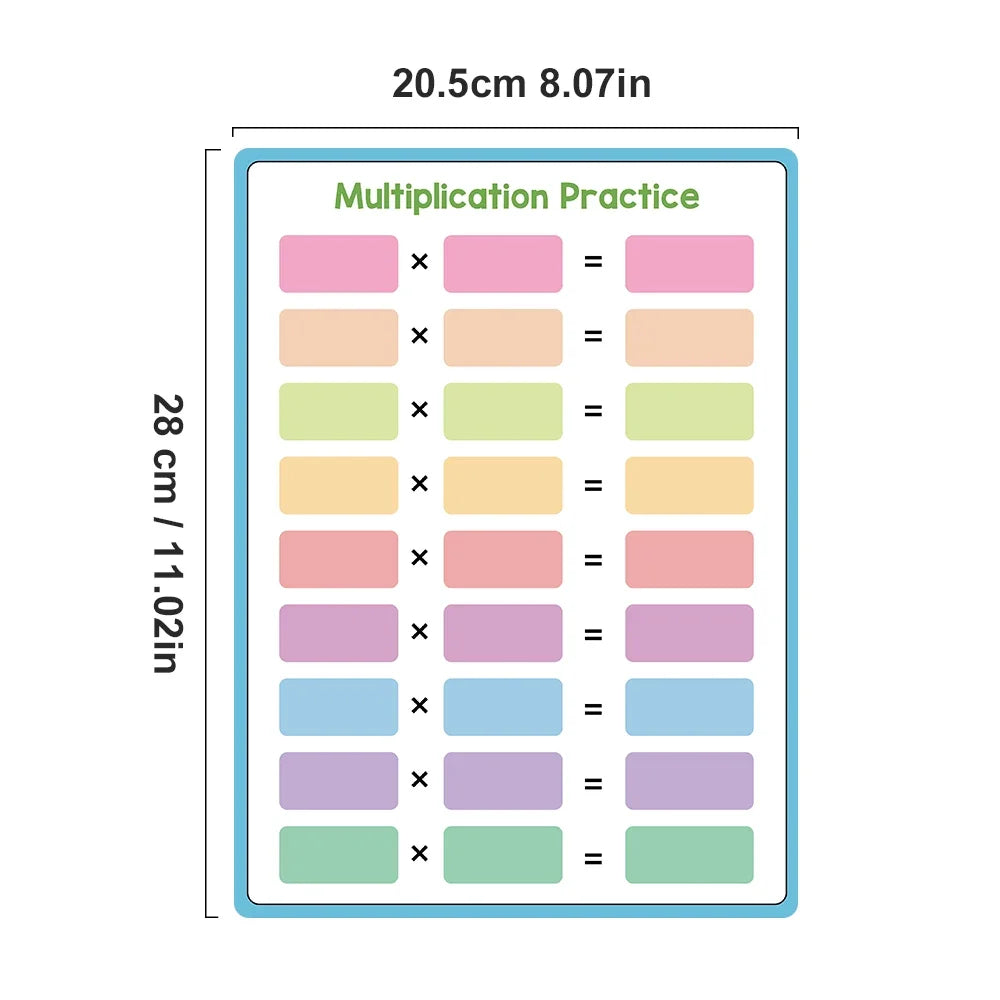 Dry Erase Multiplication & Division Chart