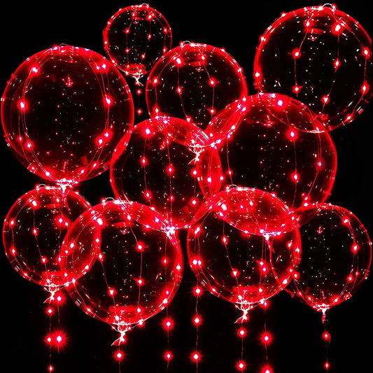 3 set Clear Red LED Balloons