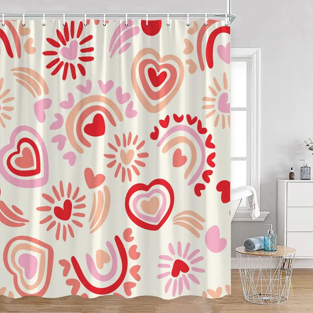 "Heart and Rainbows" Shower Curtains