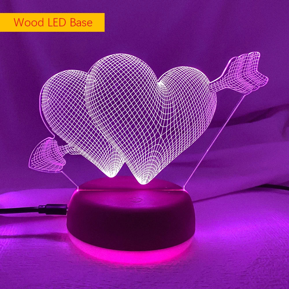 "Pierce Your Heart" 3D Night Light