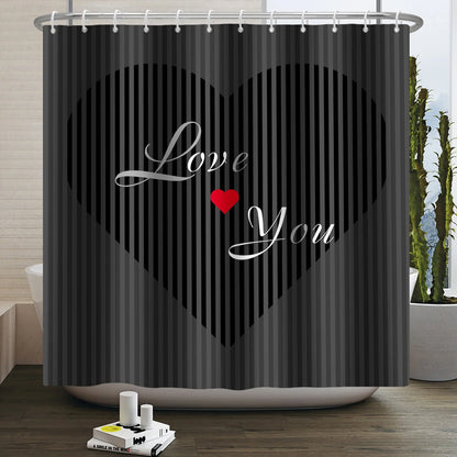 "Happy Valentine's Day" Shower Curtain