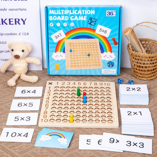 Juego de mesa de multiplicación de madera