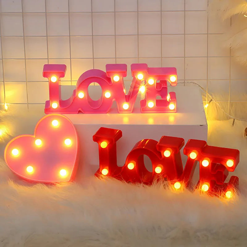 "Love, Heart" LED Lamp