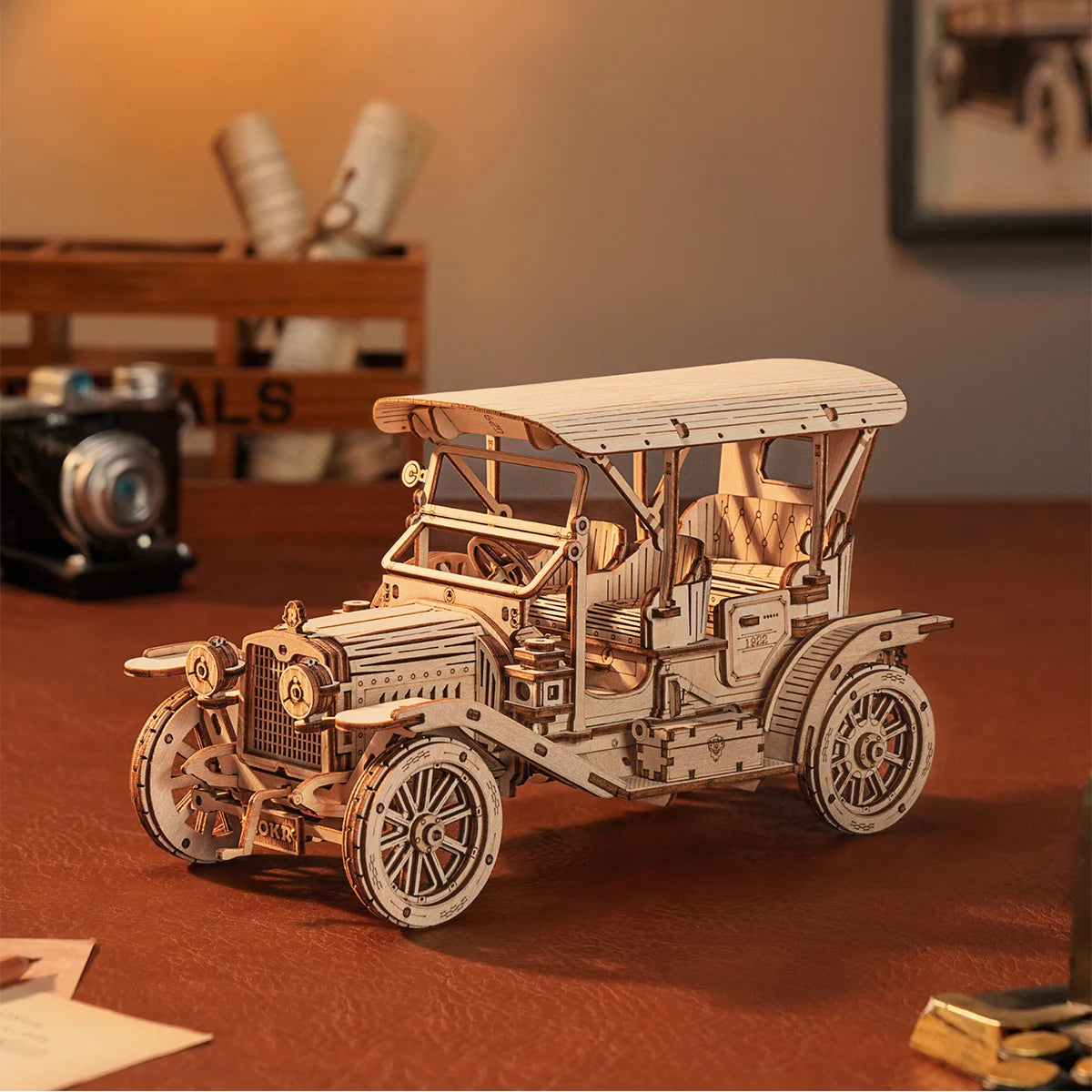 Wooden 3D Classic Car Train Army Jeep Heavy Truck Vintage Car Puzzle