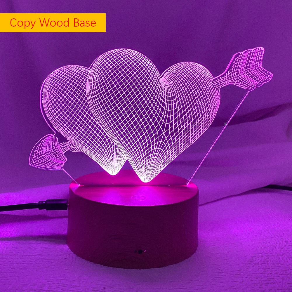 "Pierce Your Heart" 3D Night Light