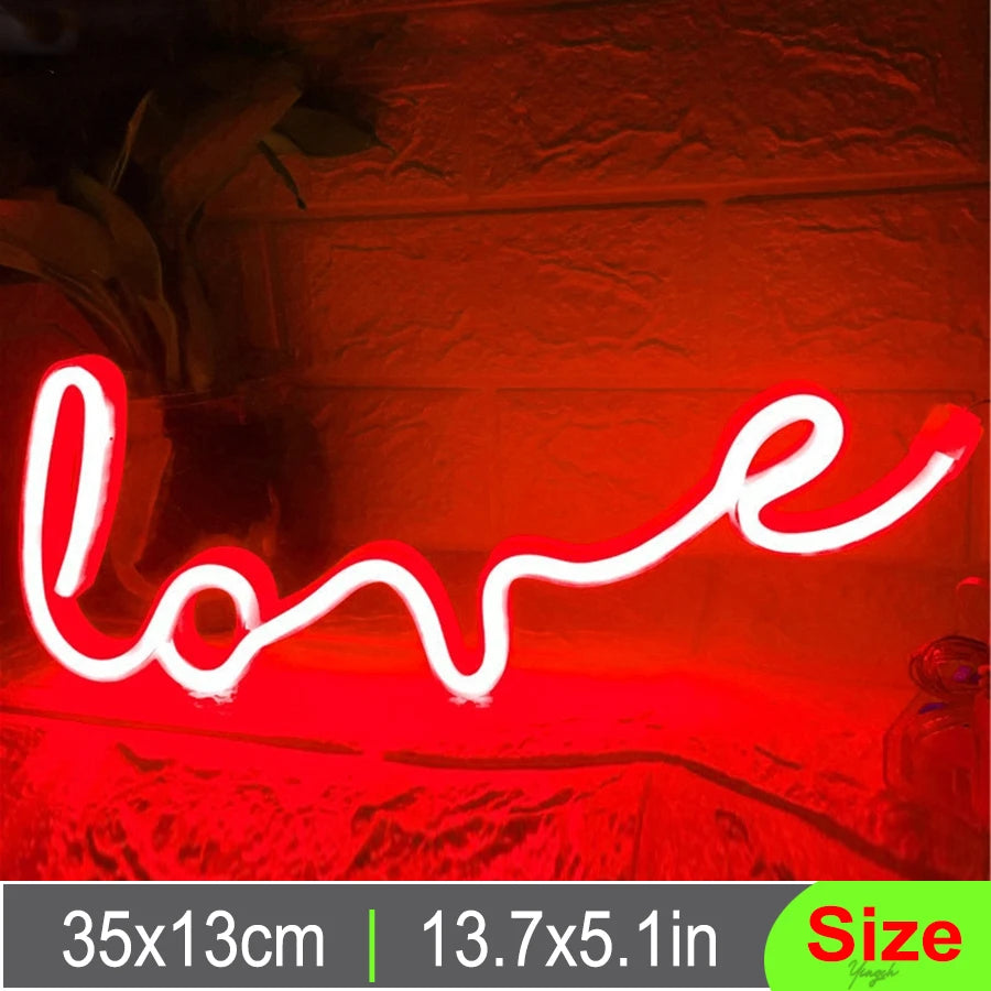 "Hello, Heart, Love" Neon Signs