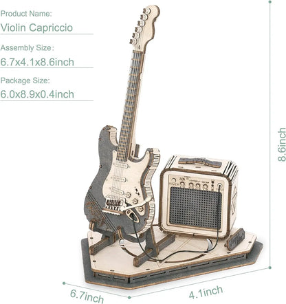 Wooden 3D Electric Guitar Puzzle