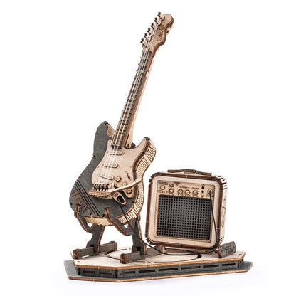 Wooden 3D Electric Guitar Puzzle