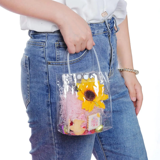 10/20Pcs Clear Gift Bags with Handles