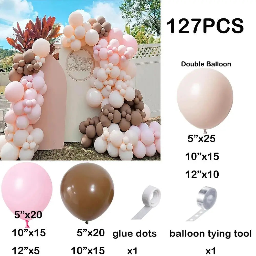 110pcs Rose Red Gold Balloon Garland Kit