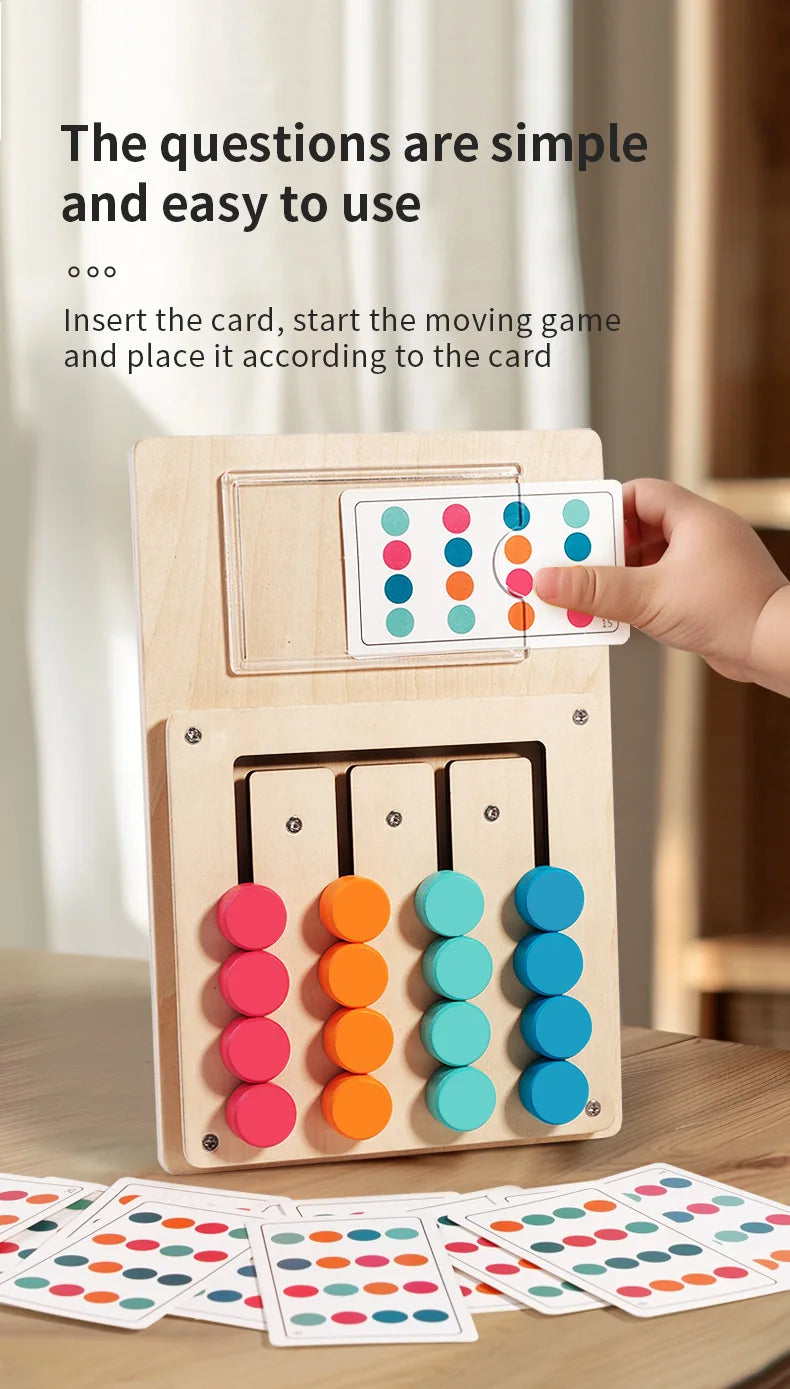 Tablero de juego de combinación de formas y colores de madera