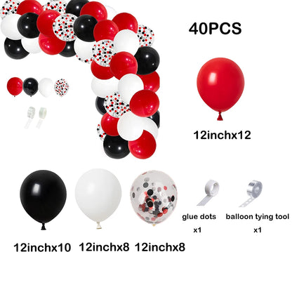 110Pcs Red Black Balloon Garland Kit