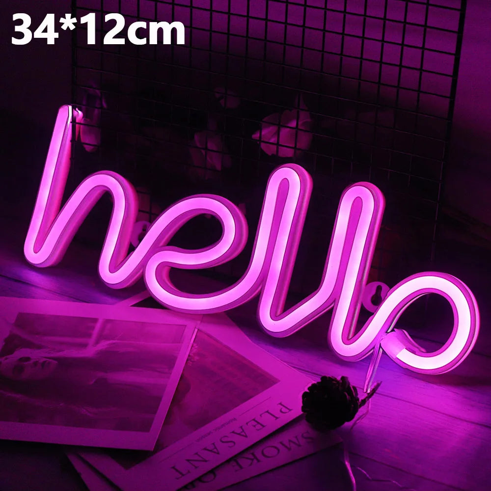 "Hello" Neon Sign