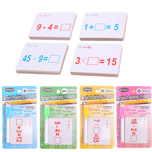 Erasable Math Operations Table Cards