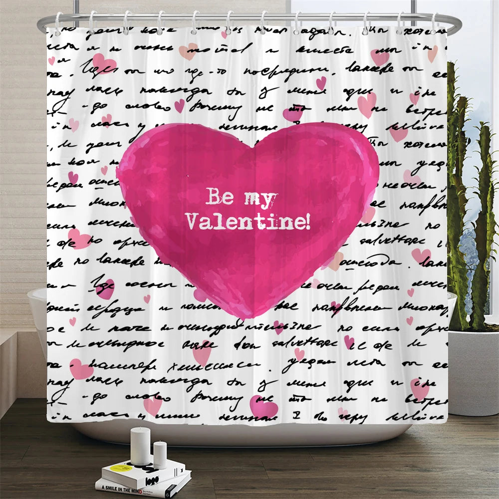 "Happy Valentines Day" Shower Curtains