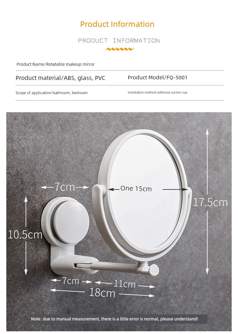 Wall-Mounted Foldable Bathroom Mirror