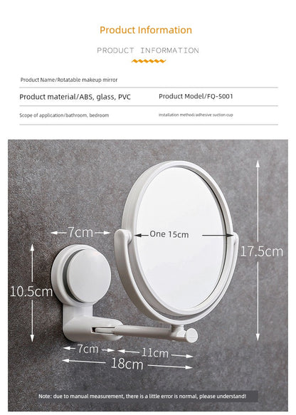 Wall-Mounted Foldable Bathroom Mirror