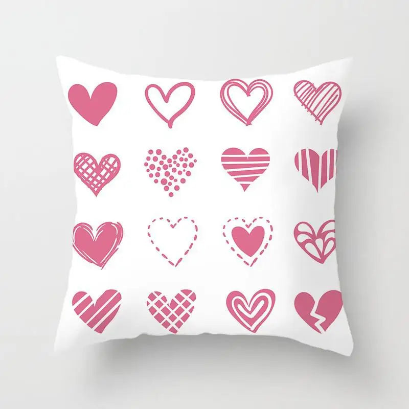 "Valentine's Day Red Pink Heart" Pillow Covers