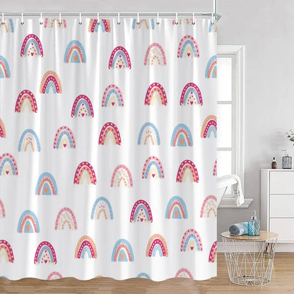 "Heart and Rainbows" Shower Curtains