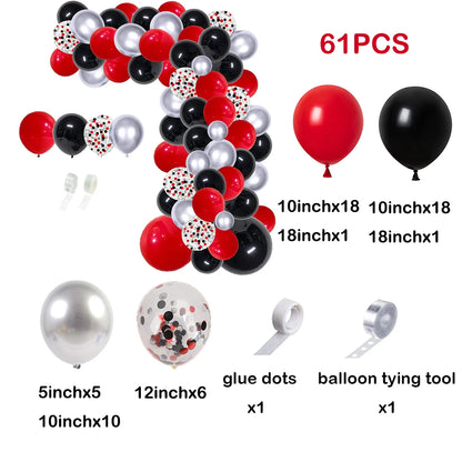 110Pcs Red Black Balloon Garland Kit